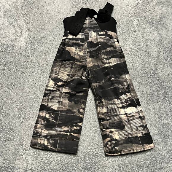 Obermeyer Snow Bibs Pants Kids Toddler 3T Gray Black i Grow Camo - Picture 3 of 7